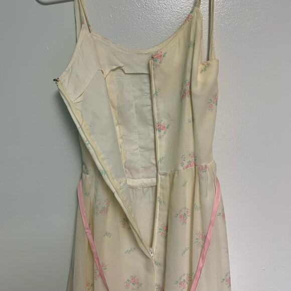 Homemade Cottagecore 1960's Vintage Ivory Lined Maxi Dress with Shaul Cover Up - Picture 8 of 11